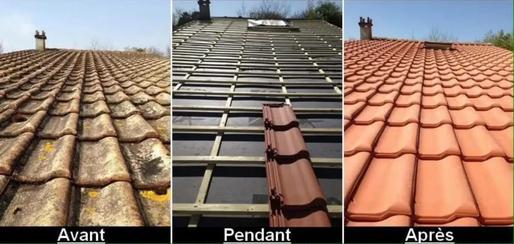 Rénovation de toiture en tuiles à Massy : avant, pendant et après